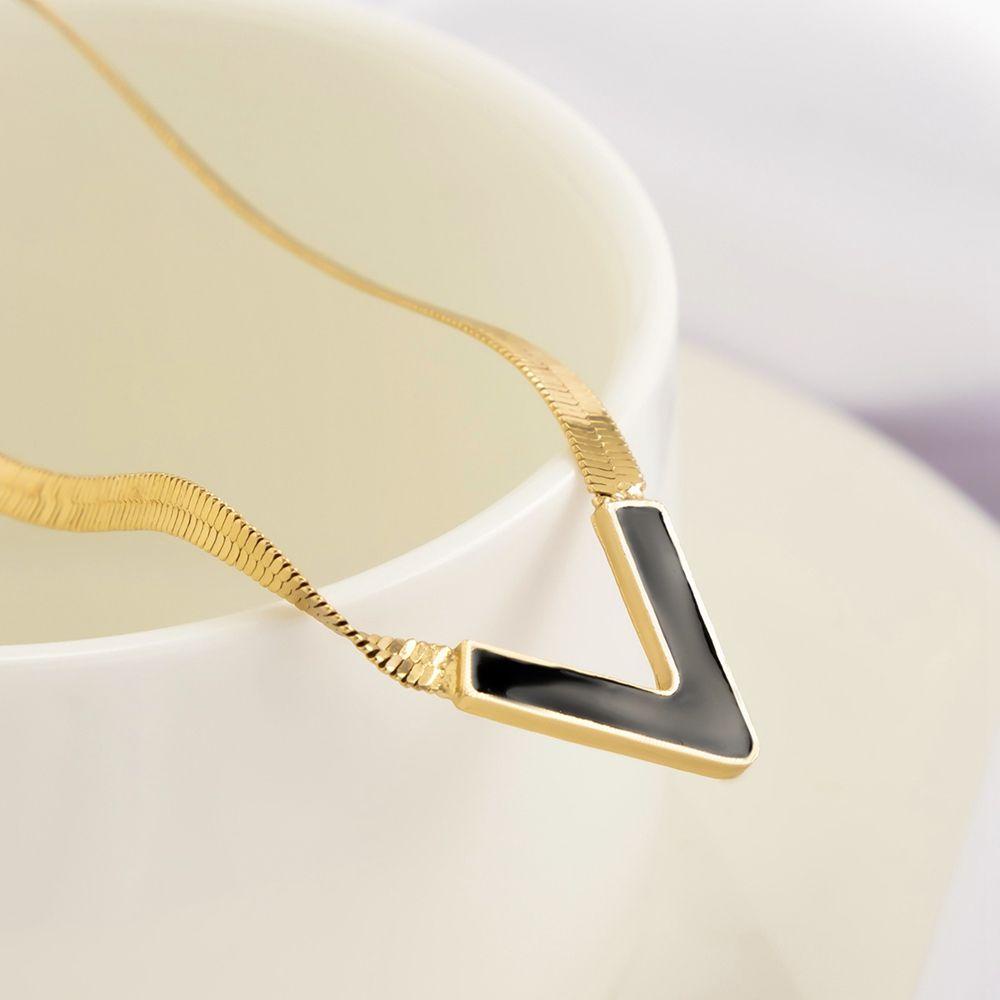 Dây Chuyền Mặt Chữ V Độc Đáo Phong Cách Retro|Vòng Cổ Choker Bằng Đồng Thời Trang Cho Nữ