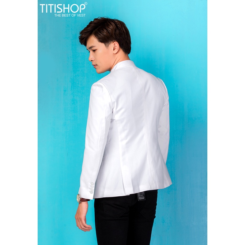 Áo vest Cách tân giả vest Titishop AGV13 Trắng