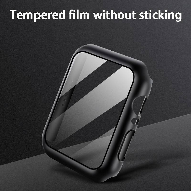 Ốp Bảo Vệ Bằng PC Cứng + Kính Cường Lực Dành Cho Apple Watch 8 7 45mm 41mm iwatch7 Series 7 6 5 4 3 2 41mm 45mm 44mm 40mm