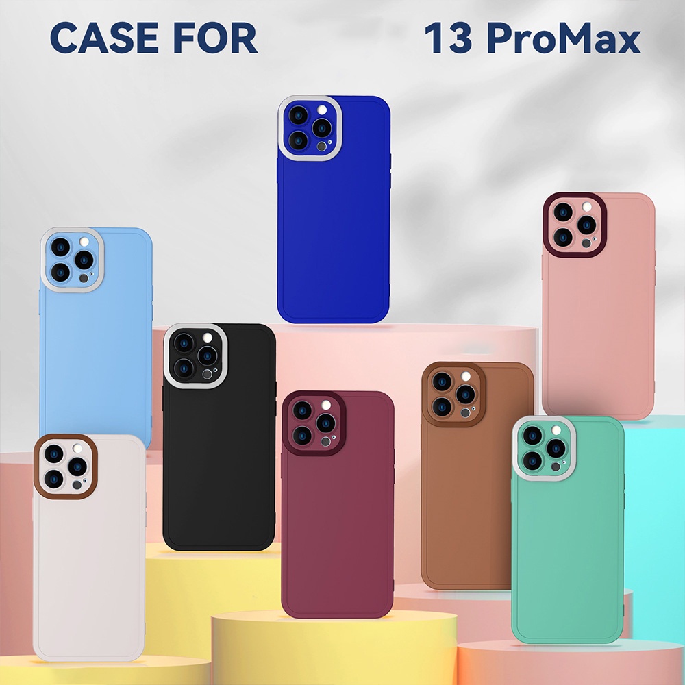 Ốp Điện Thoại TPU Mềm Chống Sốc Màu Sắc Tương Phản Cho IP 13 12 11 Pro Max XR 8 7 Plus