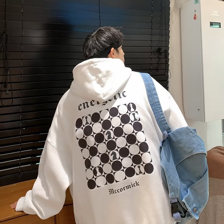 Áo Hoodie Dáng Rộng In Chữ Phong Cách Nhật Bản Thời Trang Chất Lượng Cao Cho Nam Size M-5XL