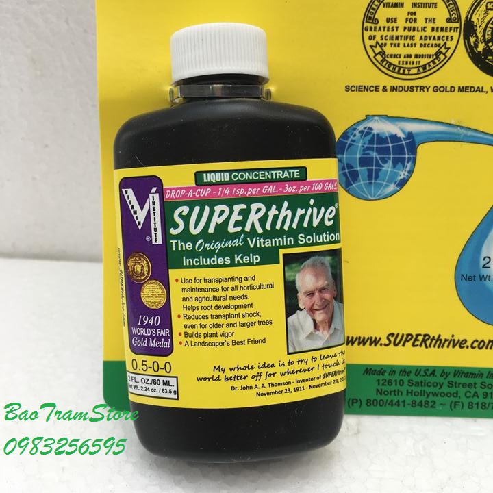 Superthive - Hormon kích thích tăng trưởng hoa lan, cây cảnh lọ 60ml nhập nguyên tem từ Mỹ.