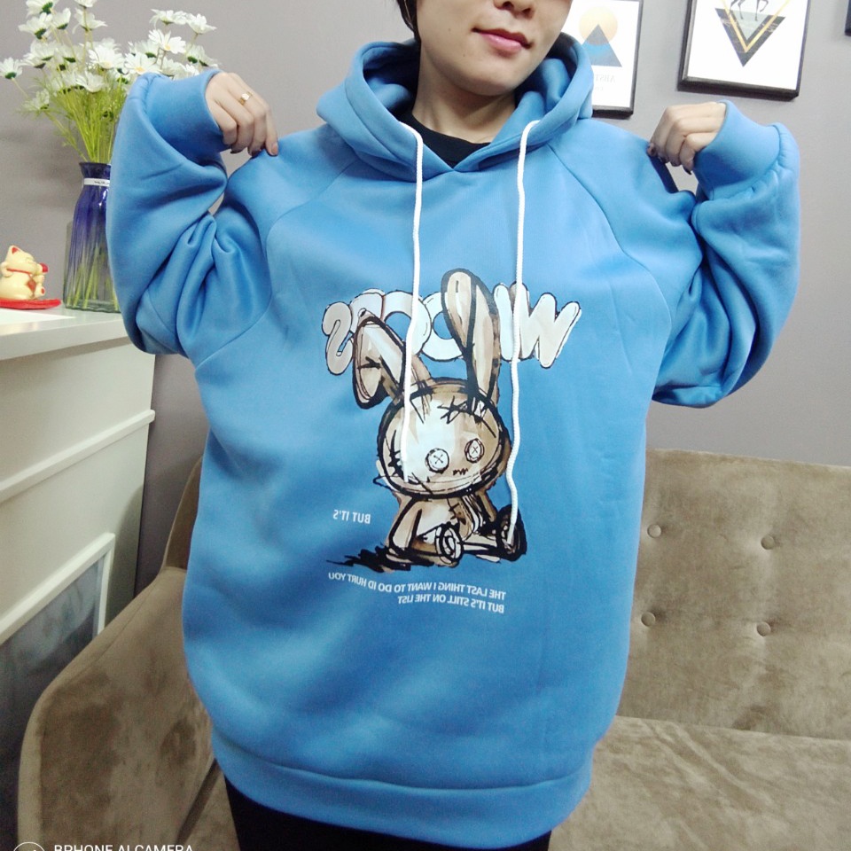 Áo hoodie nữ cute có mũ WHOOPS nỉ bông dài tay đẹp giá rẻ F12 Collection HD006 | BigBuy360 - bigbuy360.vn