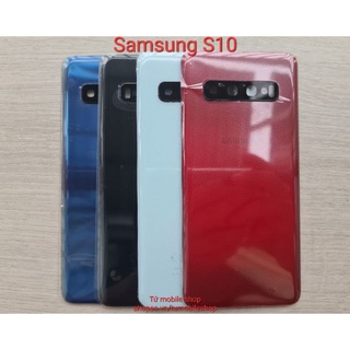 Nắp lưng Samsung S10 , có kèm kính camera sau , có màu trắng - đen - xanh - đỏ - cam