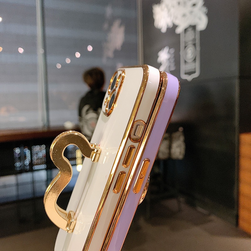 Ốp Điện Thoại Có Giá Đỡ Kim Loại Hình Gấu Cho iPhone14 13pro 12 11pro Xsmax XR 7 / 8PLUS SE2020 6S