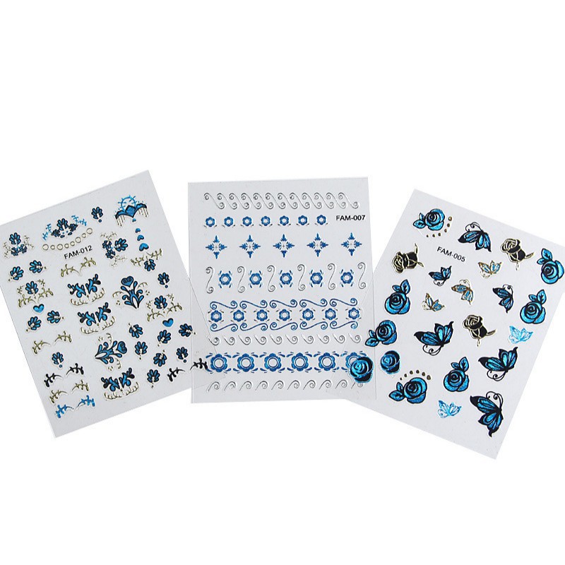 24 Sticker Dán Móng Họa Tiết Hoa Lá 3D