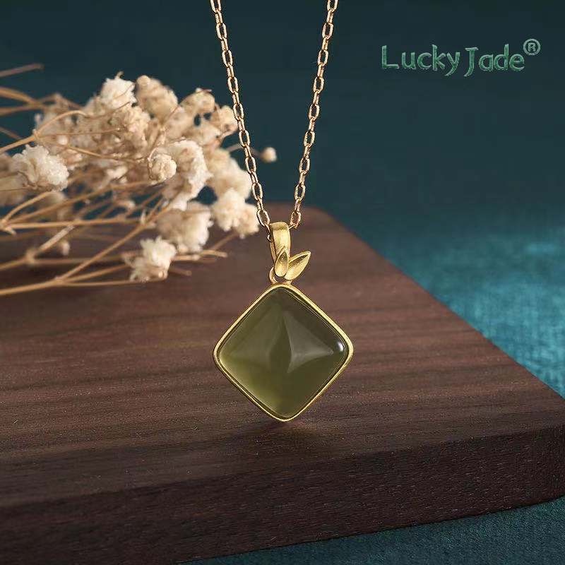 Vòng cổ Mạ Bạc 925 Đính Ngọc Bích Phong Cách Trung Hoa Cổ Điển Thời Trang