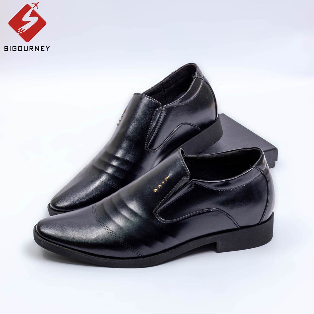 Giày Tây Nam Công Sở Tăng Chiều Cao 6-8CM, Giày Lười Da Thật Thiết Kế Lịch Lãm, Cao Cấp Sang Trọng SIG-16