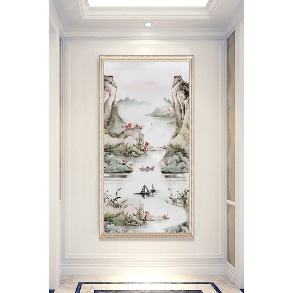 In hình ép gỗ Laminate TRANH HÀNH LANG TRUNG QUỐC - Mẫu 53 (50x75, 60x90, 70x110). In ảnh theo yêu cầu