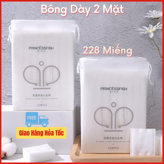 [228 Miếng] Bông Tẩy Trang Cotton Tự Nhiên 2 Mặt 3 Lớp Gói 228 Miếng Tẩy Trang Và Làm Sạch Bụi Bẩn Trên Da