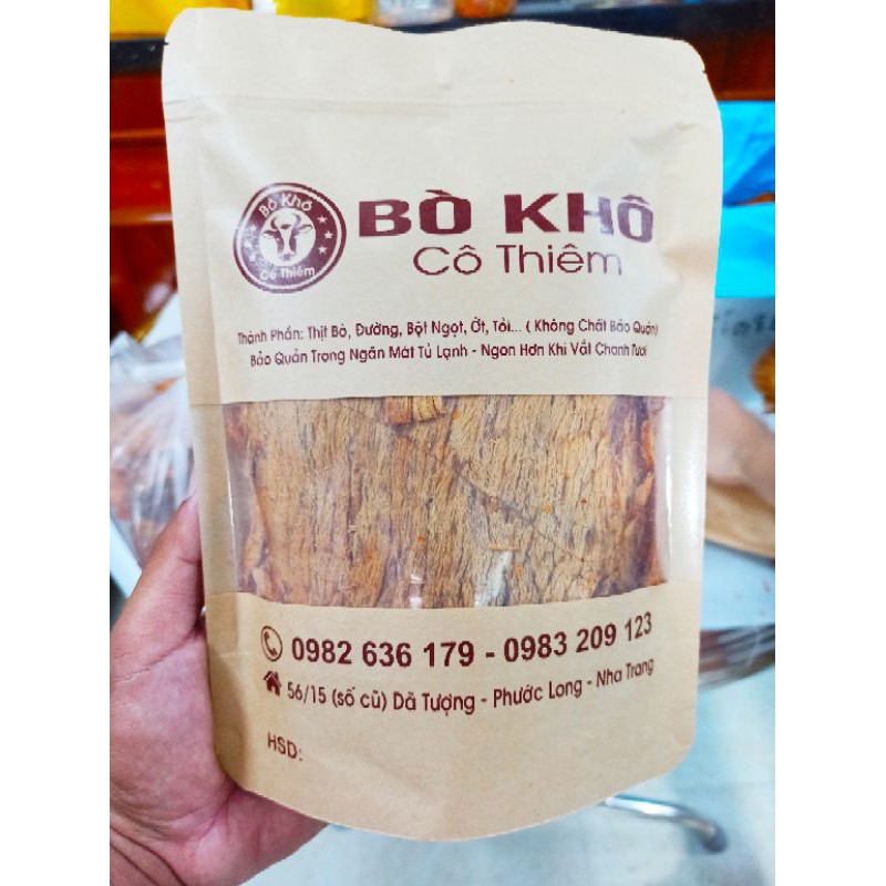 Khô Bò Cô Thiêm 200g - Bò Tươi 100%, Miếng To Mềm, Thương Hiệu Uy Tín ở Nha Trang