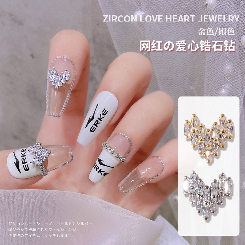 Charm trái tim, charm nail gắn móng đẹp xinh sang chảnh 2022