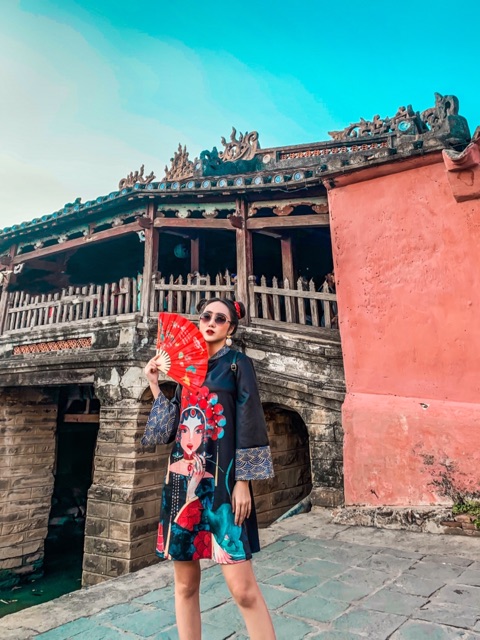 ♥️Đầm,Váy Sườn Xám Cổ Tàu UlzzangSize L->5XL