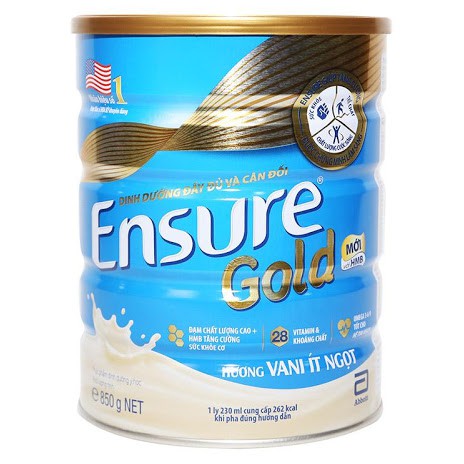 Sữa bột Ensure Gold Abbott Ít Ngọt (HMB) 850g