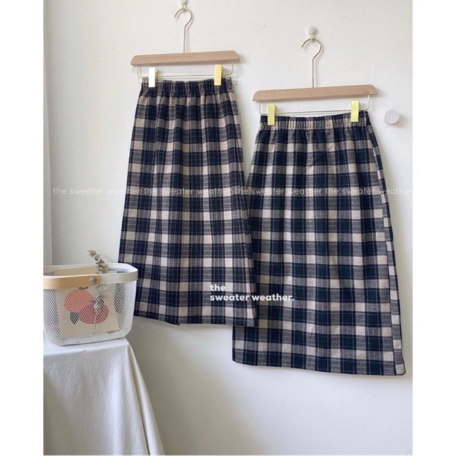 [Mã WASTUP giảm 10% tối đa 30K đơn 99K] Chân váy dạ kẻ ca rô - hàng QC