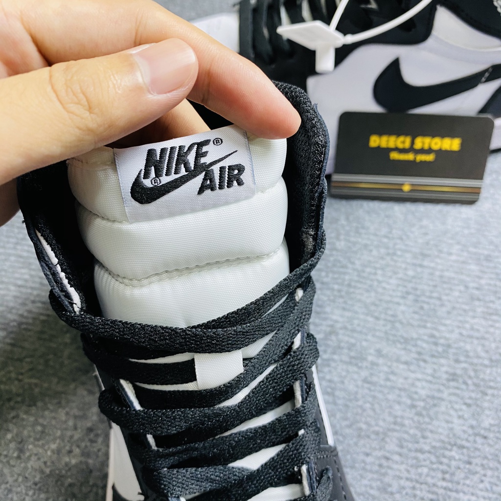 Giày sneaker Nam | Jordan 1 high Panda / trắng đen bản tiêu chuẩn