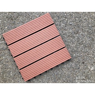 Set 8 vỉ sàn gỗ nhựa lót ban công màu đỏ