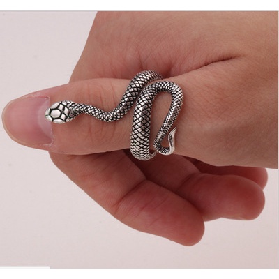 Nhẫn thời trang hình rắn phong cách Gothic cổ điển cá tính dành cho nam và nữ