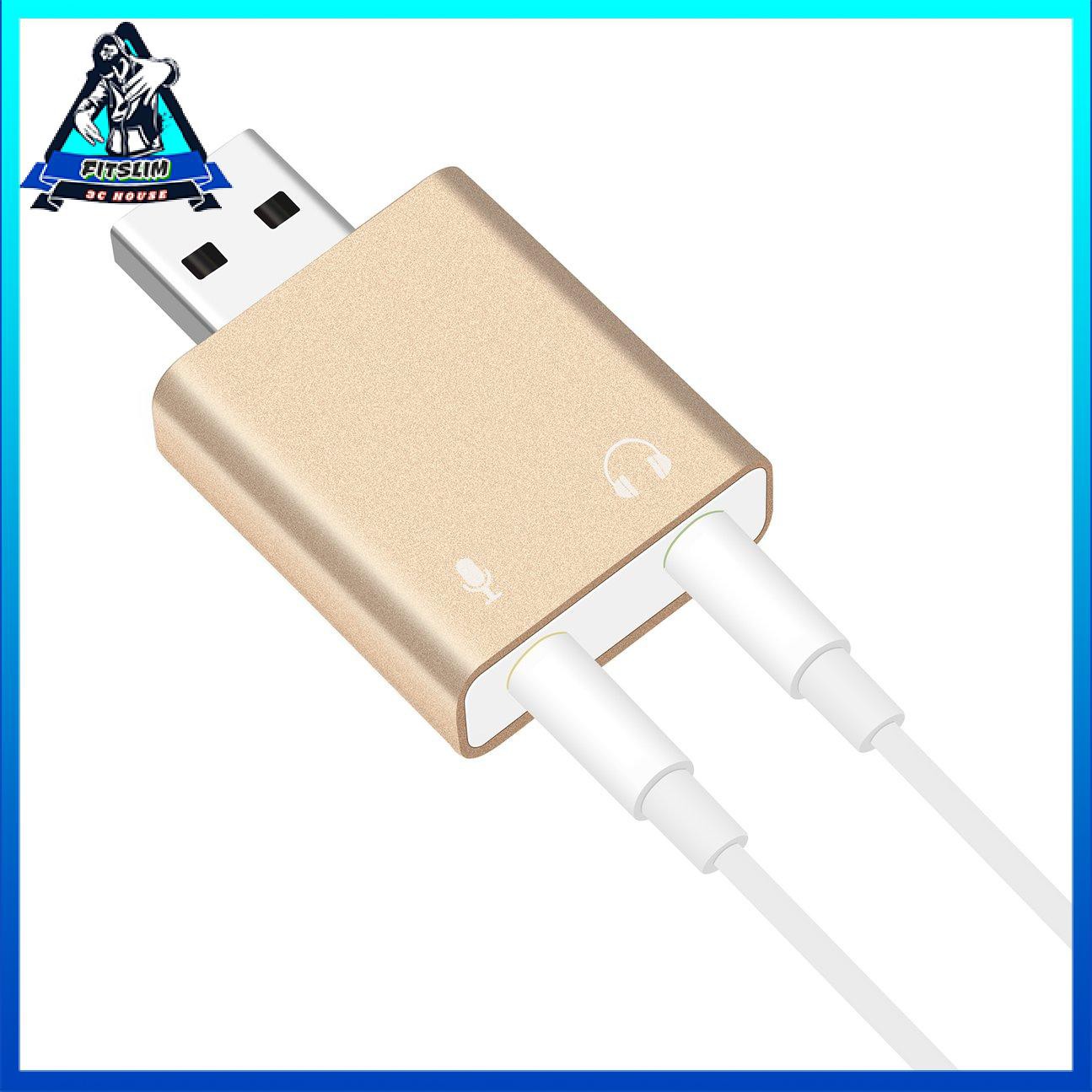 Card âm thanh bên ngoài USB sang tai nghe Tai nghe giắc cắm micrô Bộ chuyển đổi USB