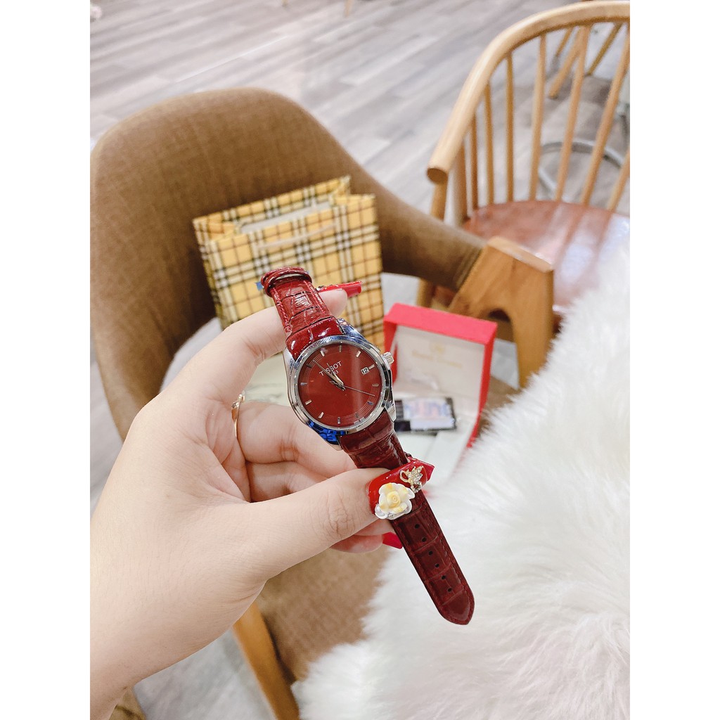 Đồng hồ nữ TIS OT full box dây da bóng, mặt chống xước donghoket
