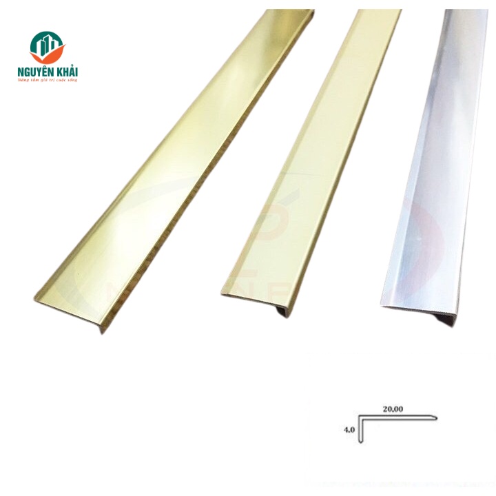1m25 Nẹp Nhôm Kết Thúc Sàn Nhựa, Bo Viền Sàn Nhựa Chữ L