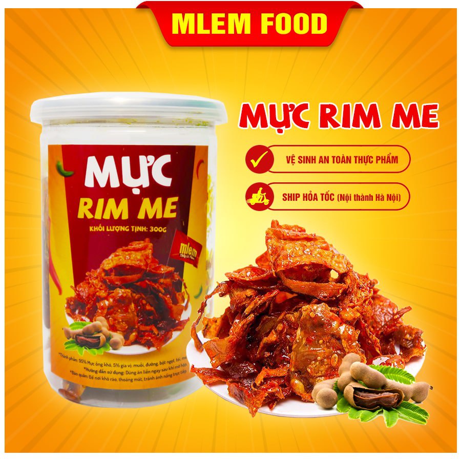 Mực rim me chua ngọt ít cay 300gr Mlem Food - Mực rim me nguyên con