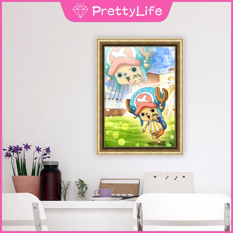Bộ Tranh Đính Đá 5D Họa Tiết Hoạt Hình One Piece Độc Đáo Kích Thước 30x40cm DIY Dùng Trang Trí Nhà Cửa