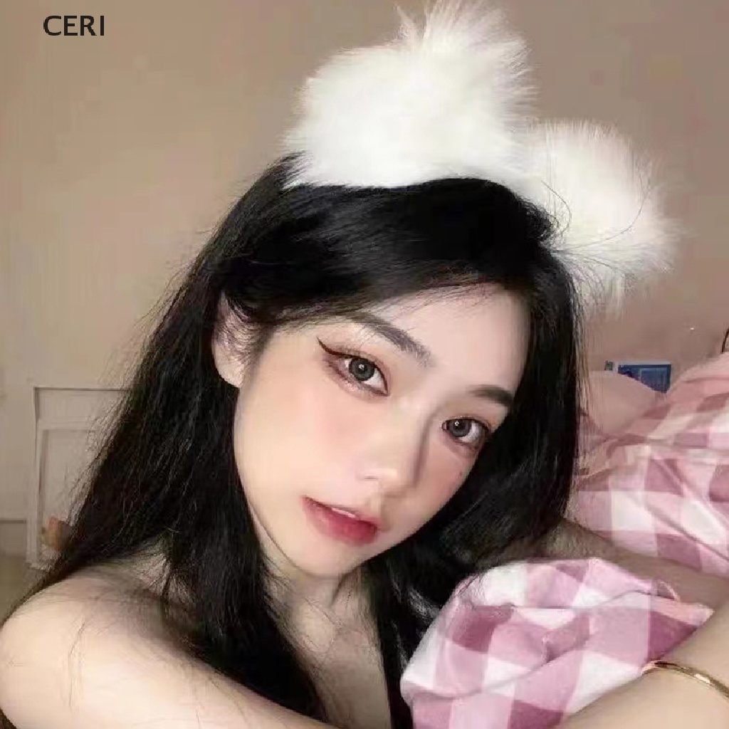 Băng Đô Cài Tóc Hình Tai Mèo Bằng Lông Nhung Dễ Thương Xinh Xắn