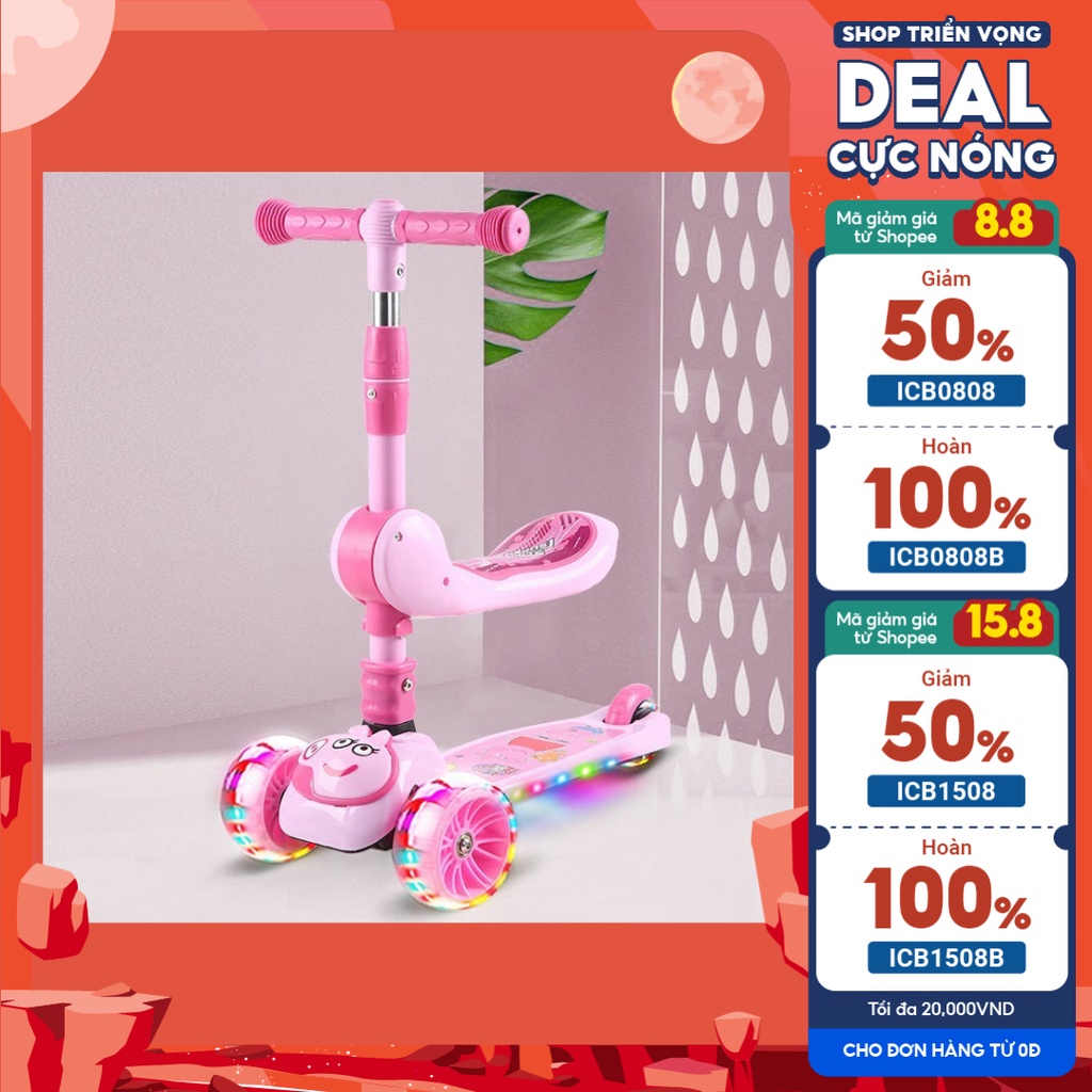 XE TRƯỢT SCOTTER 3IN1 THIẾT KẾ ĐA NĂNG  CÓ GHẾ NGỒI CHẮC CHẮN & NHẠC  CHO BÉ YÊU