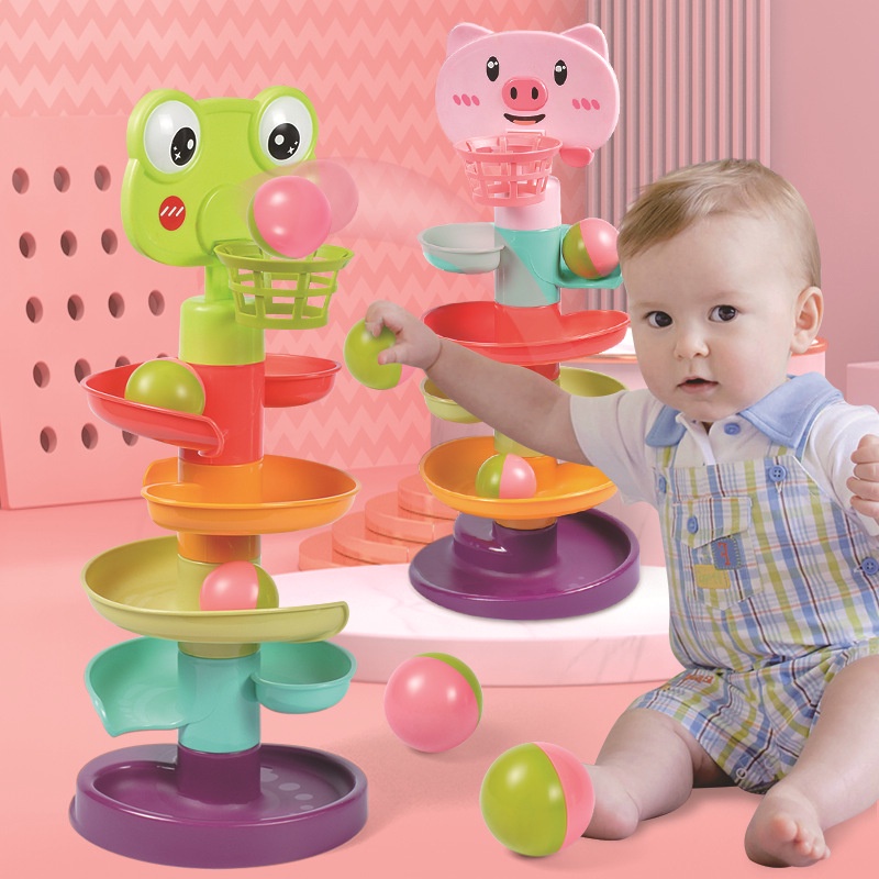 [1-3 years old] baby multi-layer shooting track ball, rolling ball slide, baby early education educational toys