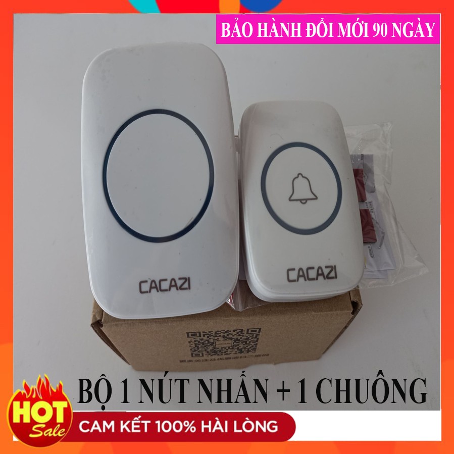 Chuông Cửa Không Dây Cacazi A10 - Nút nhấn chống nước - Hàng chính hãng - Bảo Hành 3 Tháng