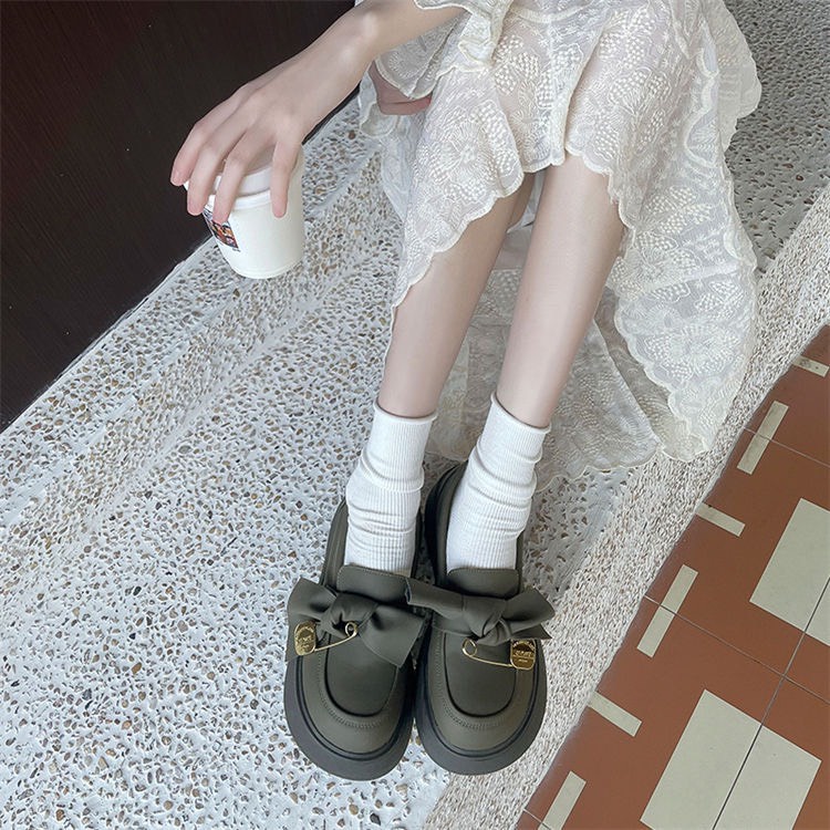 Giày Oxford 2023 Có Nơ Đế Xốp Bánh Mì Phong Cách Anh