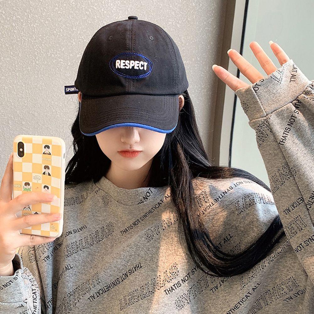 Nón Lưỡi Trai Mềm Màu Trơn Thêu Họa Tiết Phong Cách Nhật Bản Cho Nữ