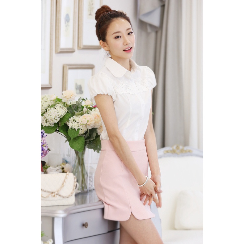 A153 Áo sơ mi ngắn tay nữ hè vải chiffon mặc công sở cao cấp hàng nhập - Thời Trang Dương
