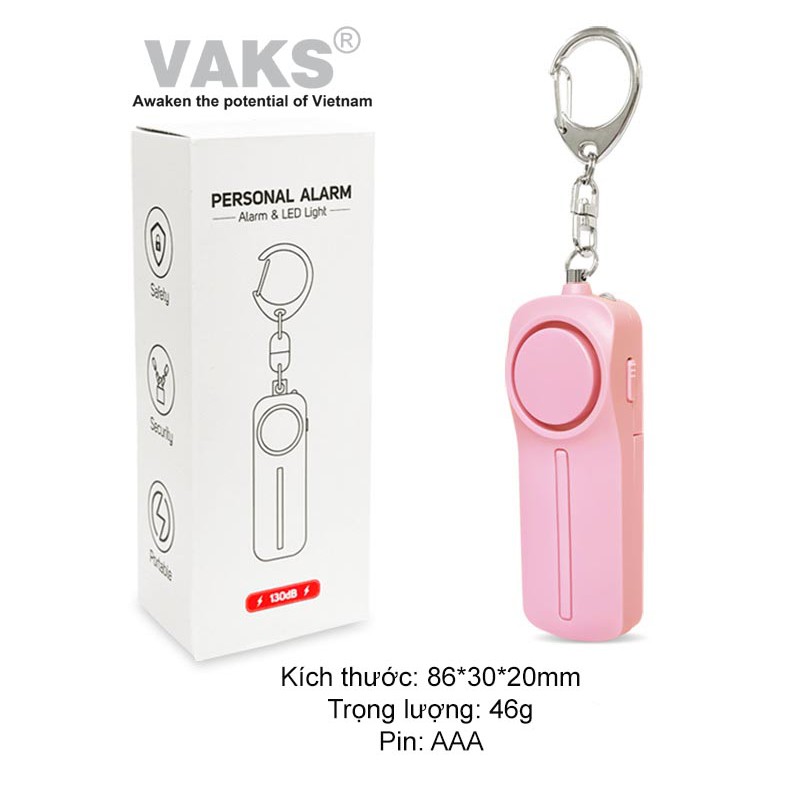 MÓC KHOÁ PHÒNG THÂN SA-9400: thiết bị báo động cá nhân, có tích hợp đèn pin tiện lợi