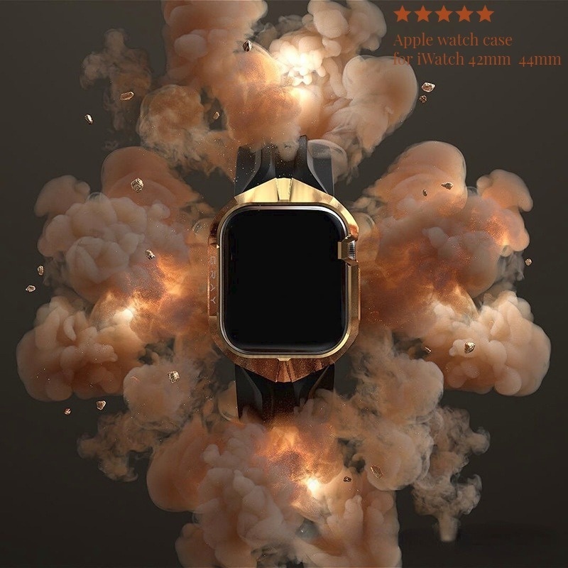 Ốp Bảo Vệ Bằng Kim Loại Màu Xám Cho Đồng Hồ Thông Minh apple watch 42/44mm apple watch4/5/6 SE