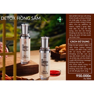Detox Hồng Sâm DR CELL 50ml tái tạo da mờ thâm nám giảm mụn