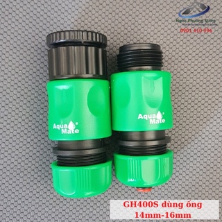 Combo Cút nối ống mềm làm vườn 14mm-16mm với đầu tưới cây và vòi vườn - GH400S AQUAMATE ĐÀI LOAN