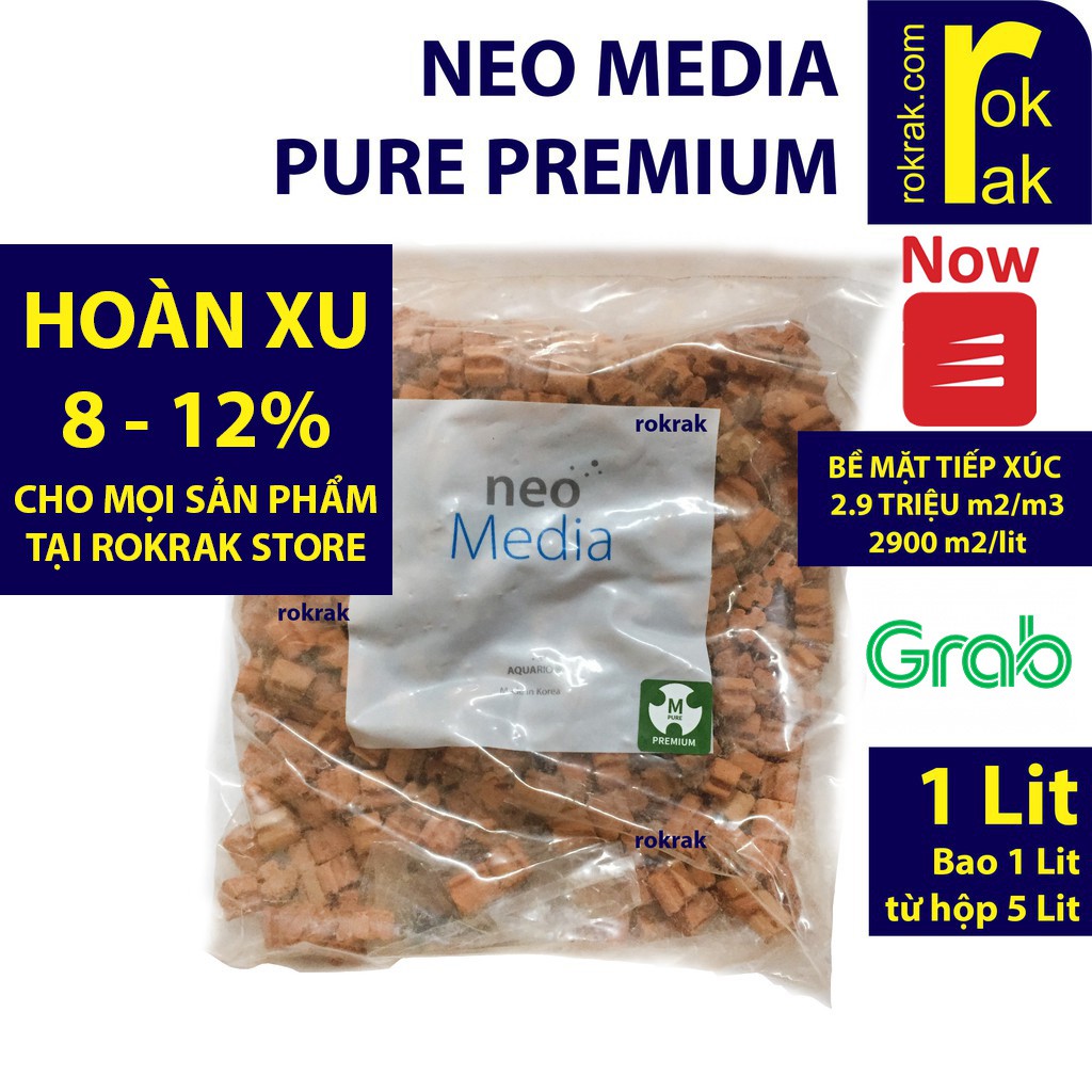 GIÁ SỈ-Vật liệu lọc Neo Media - Pure Premium bịch 1Lit - cho bể thủy sinh hồ cá