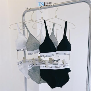 Sét Đồ Lót CK Cotton Co Dãn. Bộ Đồ Lót Nữ CK Hai Mảnh Tạo Khe Cao Cấp Loại 1
