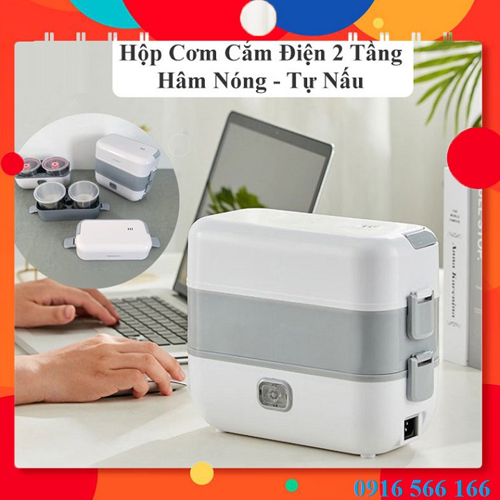 Hộp Cơm Cắm Điện [ Có bảo hành ] Hộp cơm điện 3 tầng gồm 4 bát Inox giữ nhiệt, hâm nóng và nấu chín thức ăn - Có video