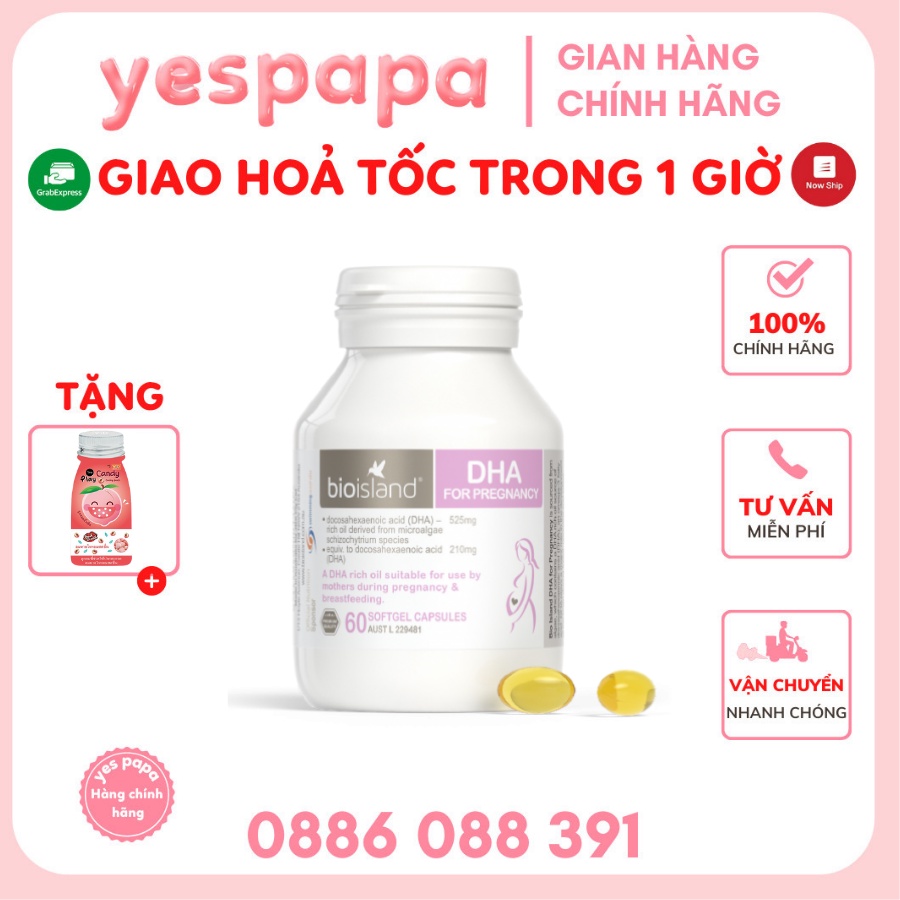 [HÀNG CHÍNH HÃNG] DHA Bầu BioIsland Úc 60v ( date mới nhất )