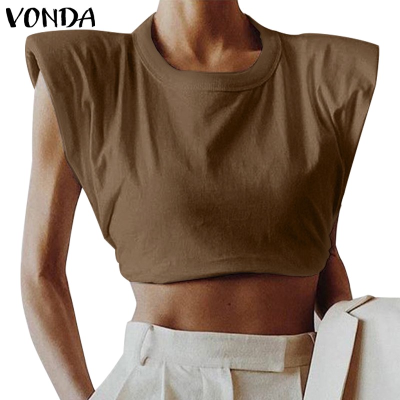 Áo kiểu VONDA dáng rộng không tay cổ tròn thời trang | BigBuy360 - bigbuy360.vn