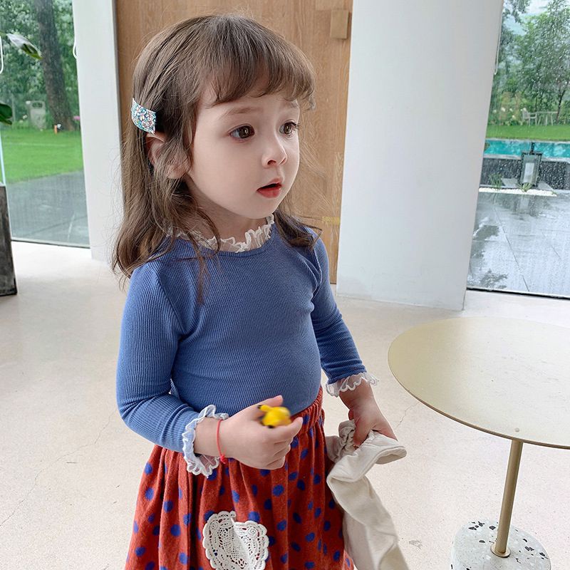 Áo tay dài có cổ búp bê xinh xắn đáng yêu cho bé gái