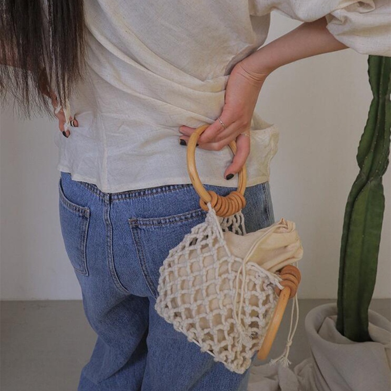 Túi Xách Đan Lát Hình Tròn Thời Trang Nữ Tính