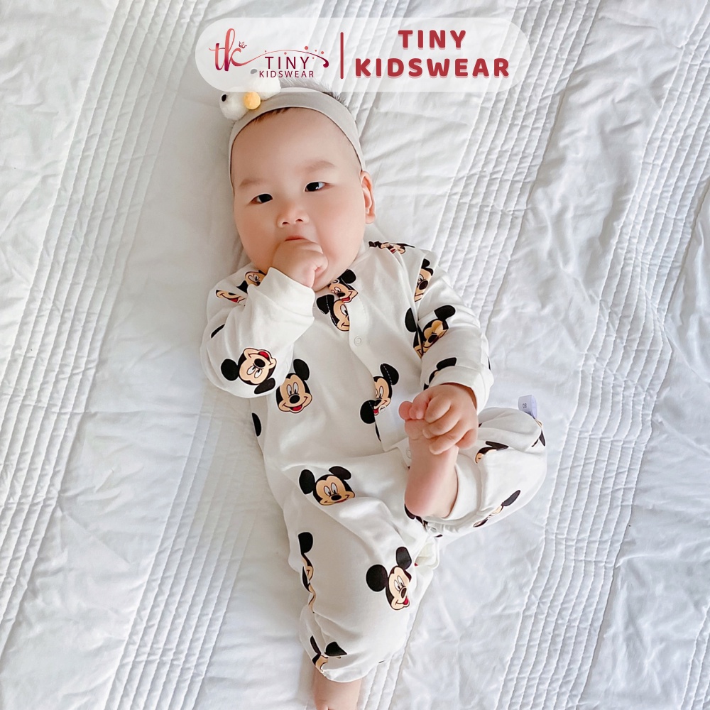 Bộ đồ dài tay, bodysuit thu đông vải thun cotton co giãn cho bé trai, bé gái từ 4-12kg [BD12]