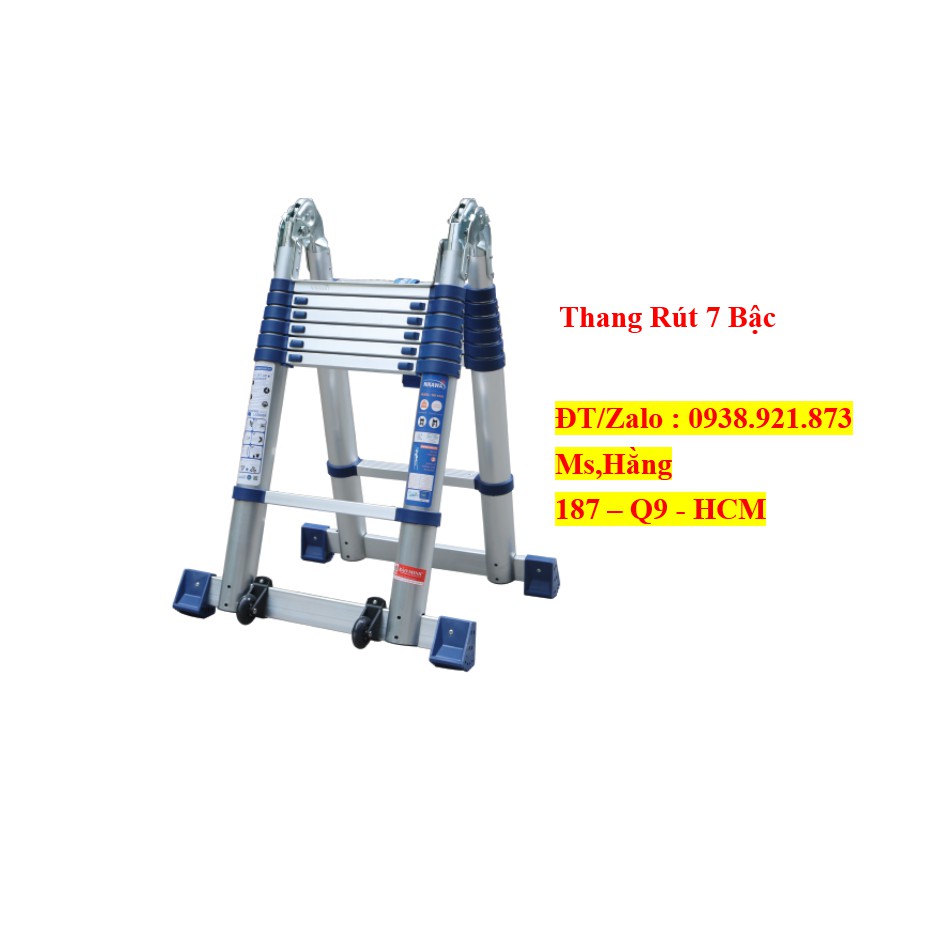 Thang Nhôm Rút Đôi Chữ A 7 Bậc - NK-44AI-PRI