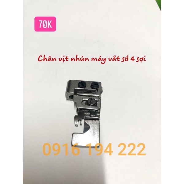 Chân vịt nhún 2 lớp (trên thẳng, dưới nhún) máy vắt sổ 4 sợi Siruba