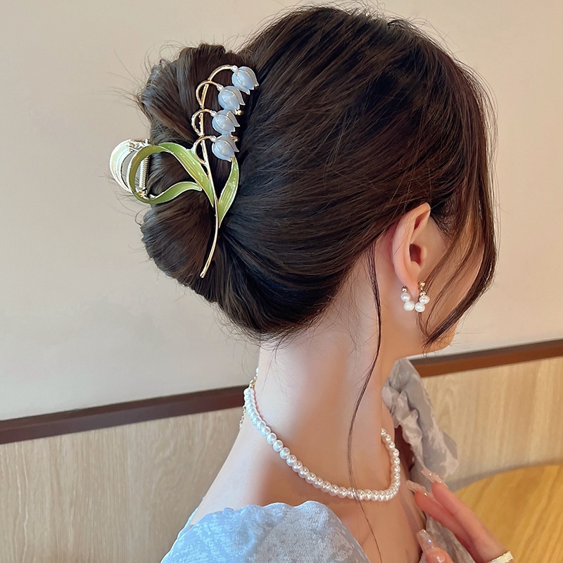 Kẹp Tóc Kim Loại Hình Hoa Lan Phong Cách Hàn Quốc Cho Nữ
