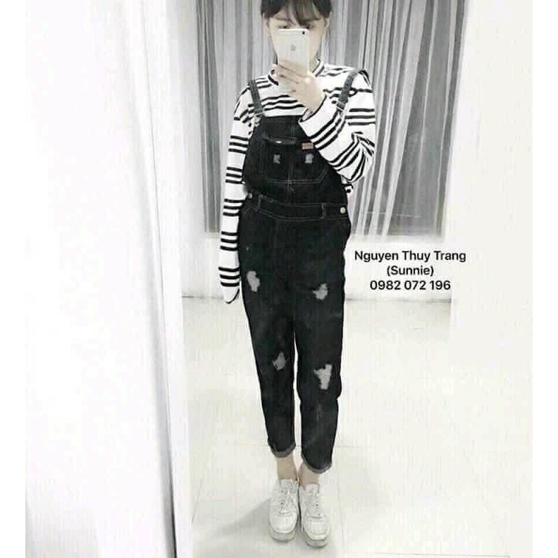 [RẺ VÔ ĐỊCH] Quần Yếm Bò Nữ 2 Túi Rách Mài Siêu Hot cực trẻ trung, dễ thương | BigBuy360 - bigbuy360.vn